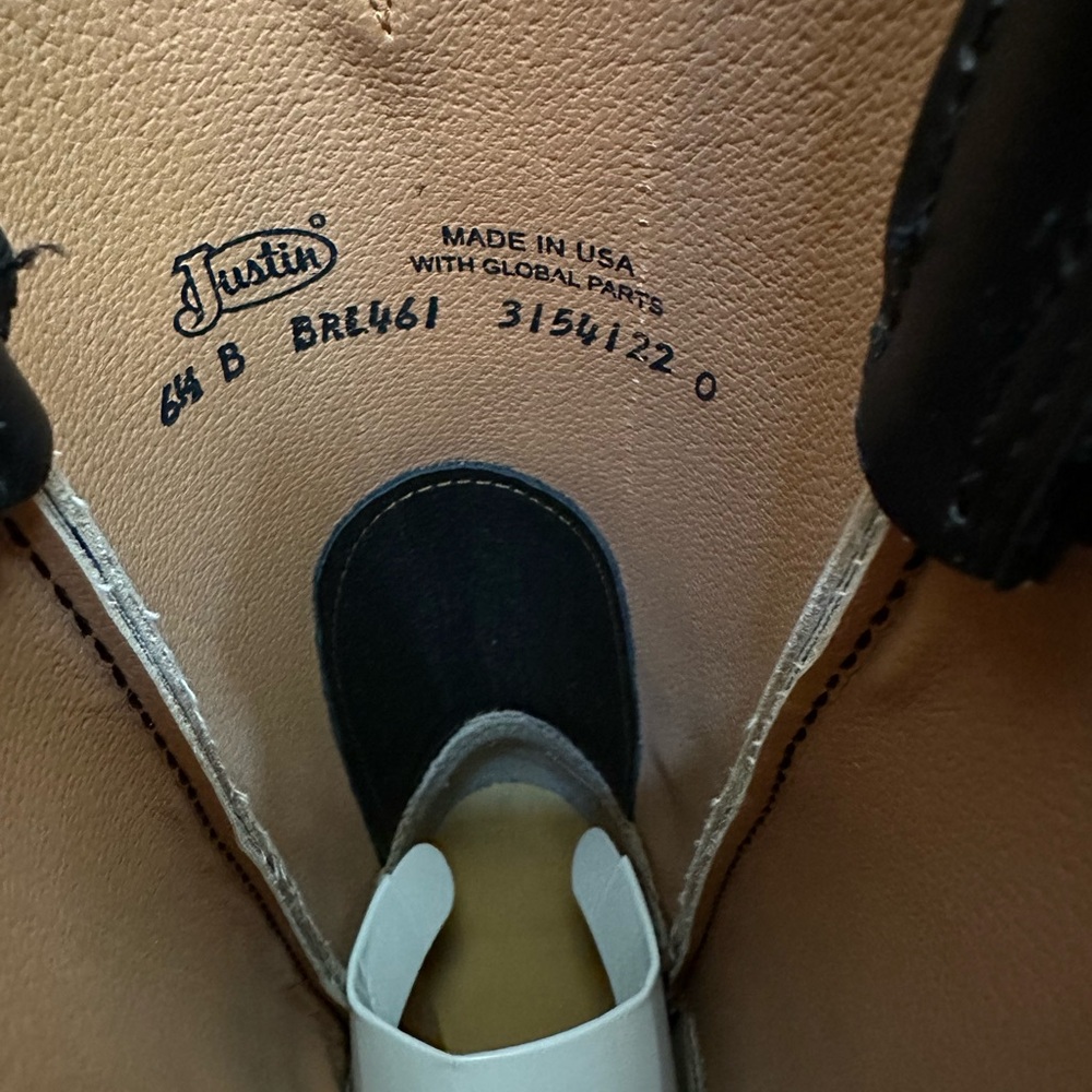 Justin Cowboy Boots Tan and Black Leather Cheetah 6.5B - Picture 7 of 10